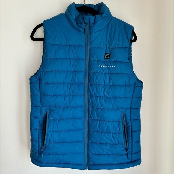 Venusras Heated puffer Vest blue size medium - no battery! Good used condition! - Picture 1 of 11